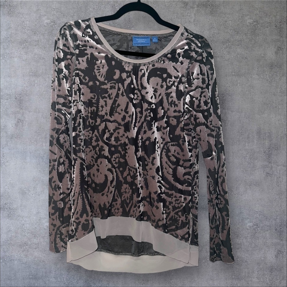 Patterned Long Sleeve Top